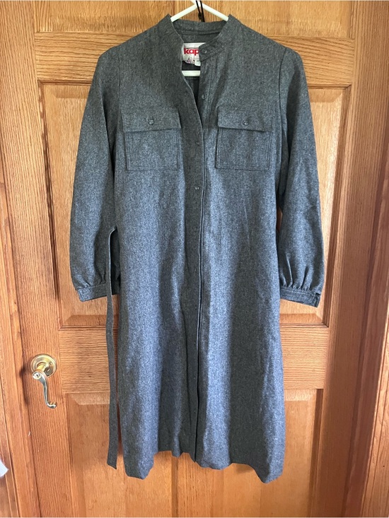 Kappa Dresses & Skirts - Vintage Union made wool Kappa Dark Gray Long Shirt Dress with Belt
